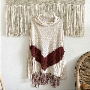 Mossimo Supply Co. Boho Fringe Poncho Sweater